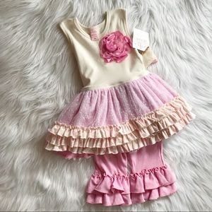Pink Giggle Moon pink sleeveless outfit girl 18m
